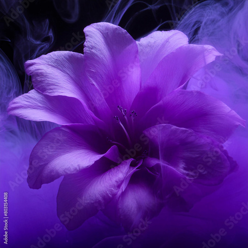 purple flower on black