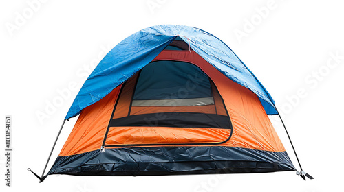 camping tent  isolated white background  equipment for traveling to see the beauty of nature