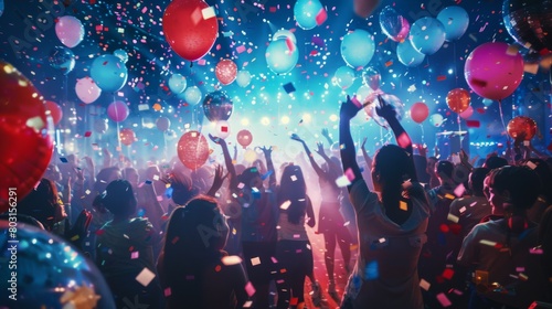 A Festive Party with Colorful Balloons