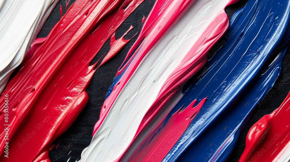 Experiment with texture and layering to create a tactile Fourth of July abstract, with rich reds, bright whites, and deep