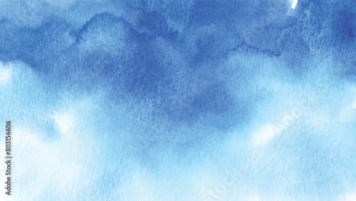 Abstract blue sky watercolor stain for background
