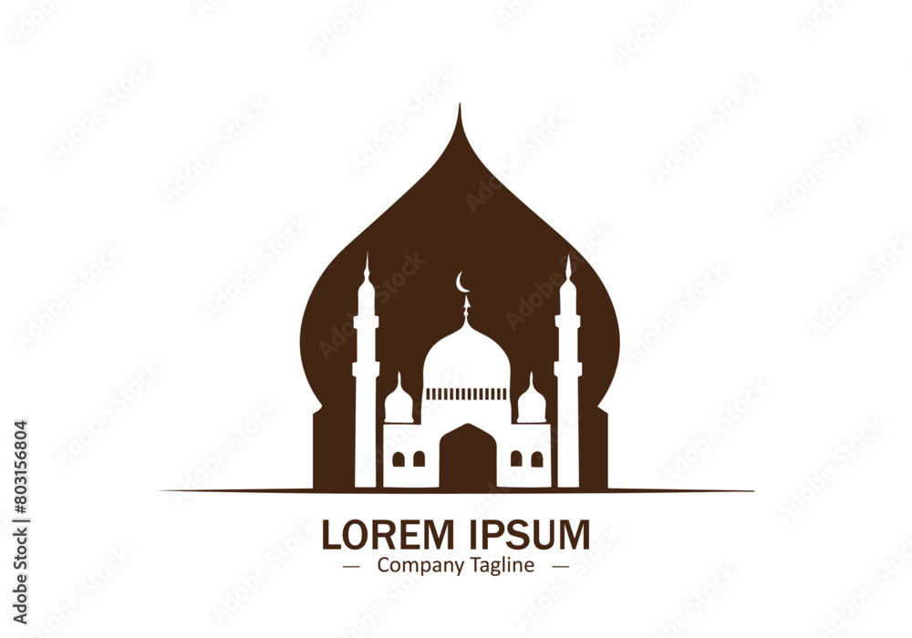 Mosque logo Design silhouette illustration icon