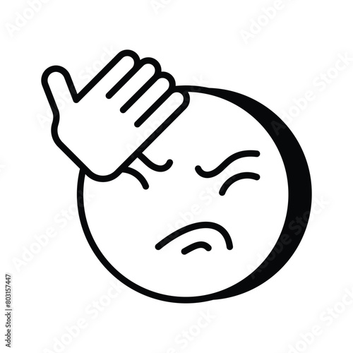 Get this creative icon of frustrated emoji, ready to use vector