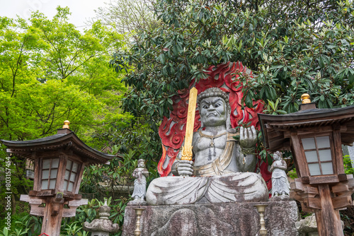 Fudou Myouou statue at entrance of Nyoirinji Temple, Ogori