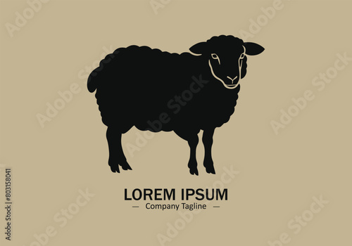 abstract and minimal icon of sheep vector sheep logo
