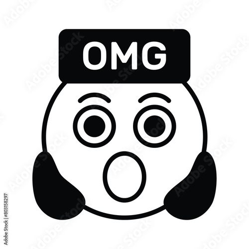 Oh My God expression emoji vector design, editable vector