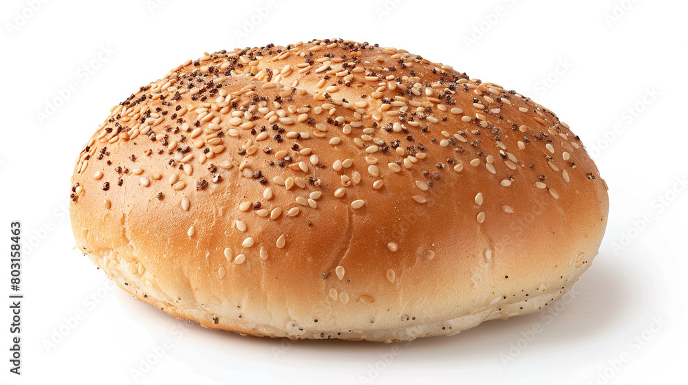 Ham burger bun. Isolated on white background Ham burger bun. Isolated on white background