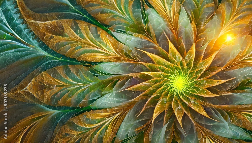 Abstract background in green tones with geometric shapes inspired by nature Abstract background in green tones with geometric shapes inspired by nature