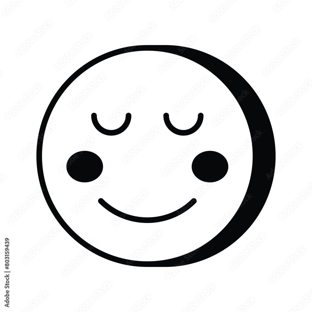 Calm face emoji icon, proud, cool expressions vector design Calm face emoji icon, proud, cool expressions vector design