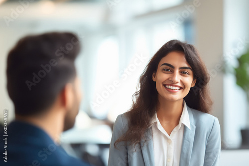 Young beautiful businesswoman or corporate employee