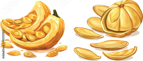 Raw pumpkin seeds. Healthy nutrient natural product