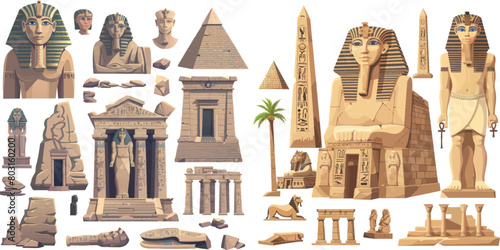 Pharaoh pyramid myth animal sphinx civilization ingenious vector illustration of history ancient egyptian photo