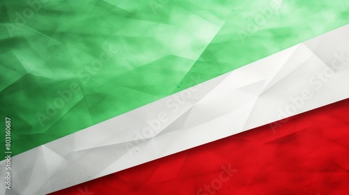 The flag of Jordan, featuring abstract green, white, and red colors photo