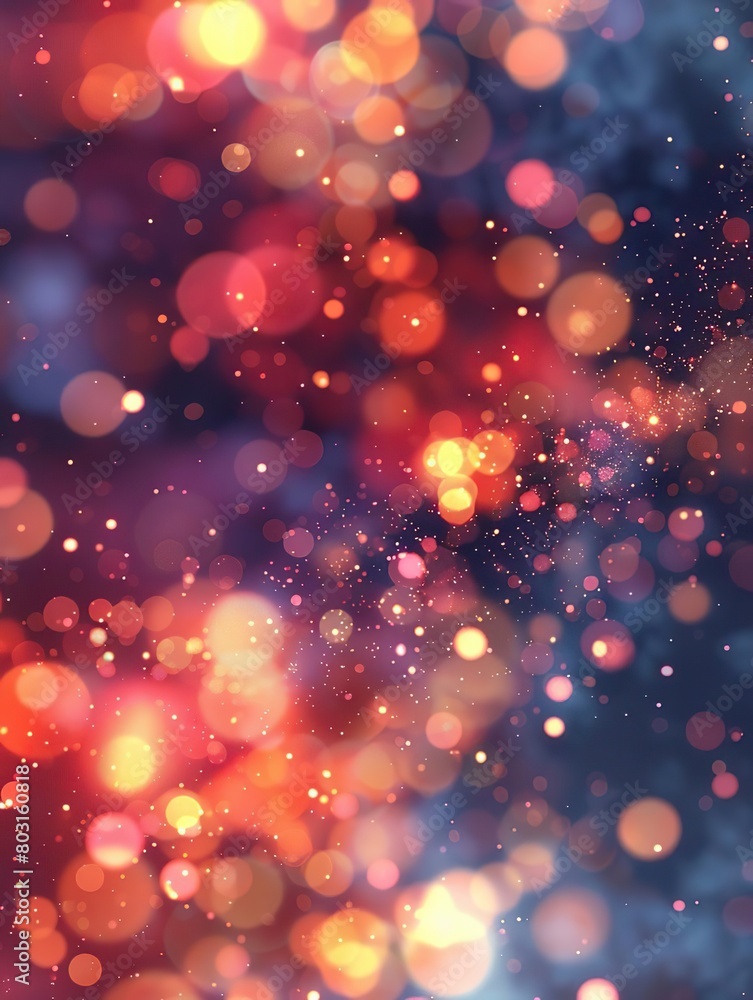Glowing lights of different colors on a dark blue background Glowing lights of different colors on a dark blue background