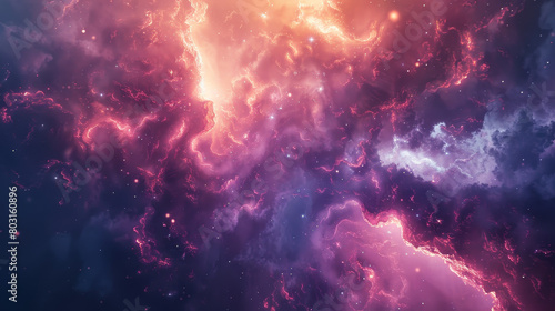 A colorful space background with a lot of stars and a few clouds photo