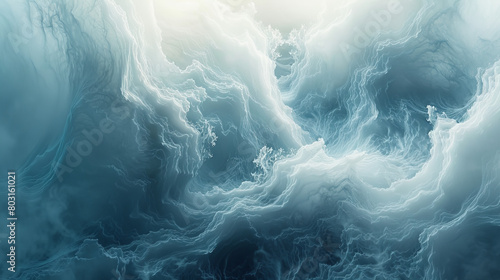 The image is of a large wave in the ocean, with a lot of white foam and spray photo