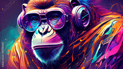Abstract Monkey DJ