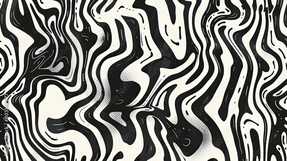 White and black Trippy Wave Pattern, Retro Psychedelic Background White and black Trippy Wave Pattern, Retro Psychedelic Background
