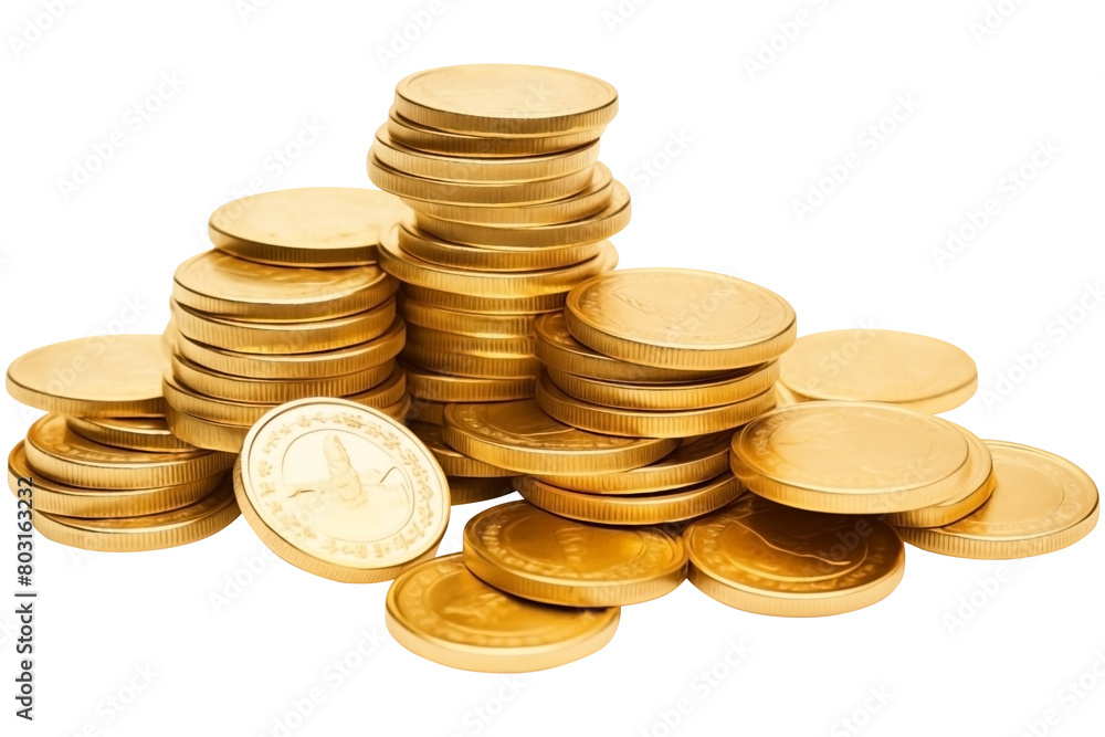 Precious stack of Antique golden coins PNG Coin reserve isolated on Transparent and white background - Gold treasure Wealth Currency Advertising concept Precious stack of Antique golden coins PNG Coin reserve isolated on Transparent and white background - Gold treasure Wealth Currency Advertising concept