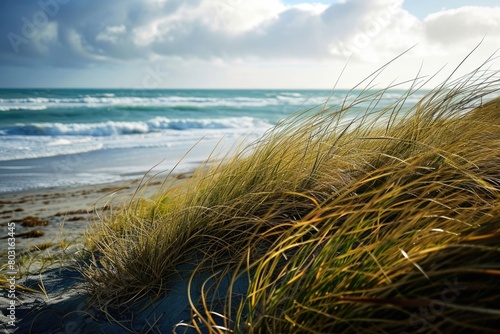 Fototapeta Naklejka Na Ścianę i Meble -  Dune grass on the beach of the Baltic Sea in Poland.