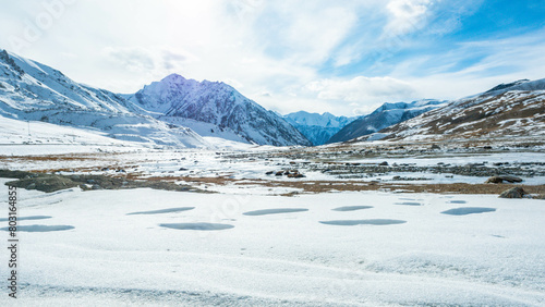 Wallpaper Mural Footprints of travelers on snowy mountains Torontodigital.ca