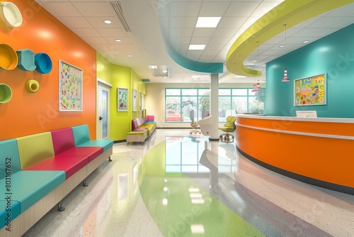 illustration of kids clinic interior design