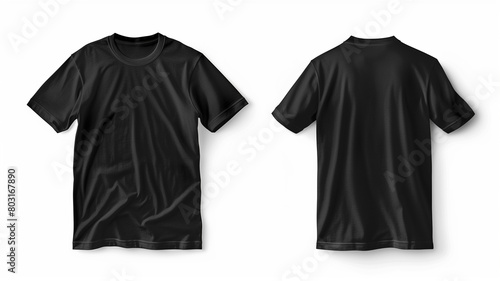 Blank black t-shirt templates for designing casual clothing