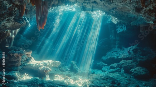 Sunlit Underwater Cave