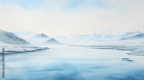 Wallpaper Mural Endless watercolor cool color mountains landscape abstract graphic poster web page PPT background Torontodigital.ca