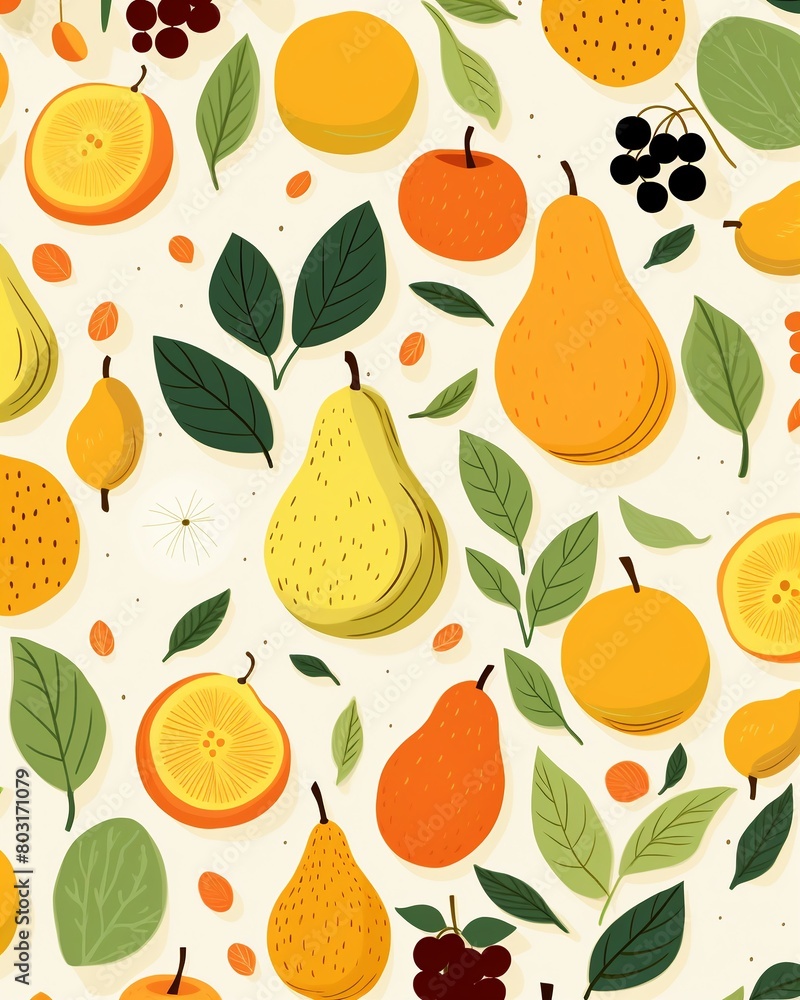 Fruits pattern in earthy tones, simple lines, seamless for sophisticated fabric and textile design , seamless pattern Fruits pattern in earthy tones, simple lines, seamless for sophisticated fabric and textile design , seamless pattern