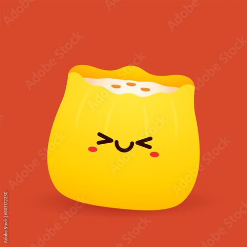 Siu Mai (Shumai) – Chinese steamed dumplings. Siu Mai is Chinese food. cartoon vector.