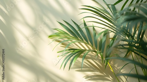 Palm leaves shadows background