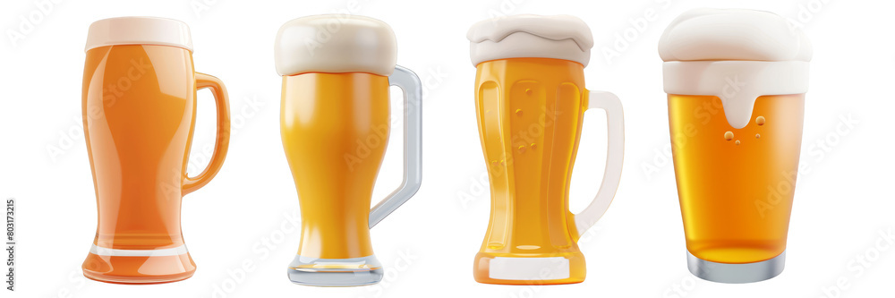 PNG pilsner glass 3d icons and objects collection, in cartoon style minimal on transparent, white background, isolate PNG pilsner glass 3d icons and objects collection, in cartoon style minimal on transparent, white background, isolate
