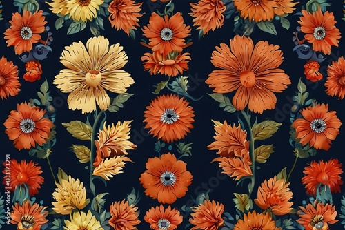 Wallpaper Mural beautiful flowers, flat background, isometric	
 Torontodigital.ca