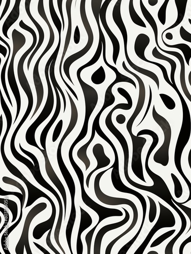 Simple lines  abstract animal motifs  monochrome elegance  highresolution seamless pattern for sophisticated ceramic art    vector and illustrations