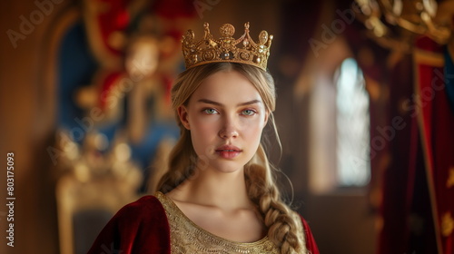 medieval queen wearing a crown