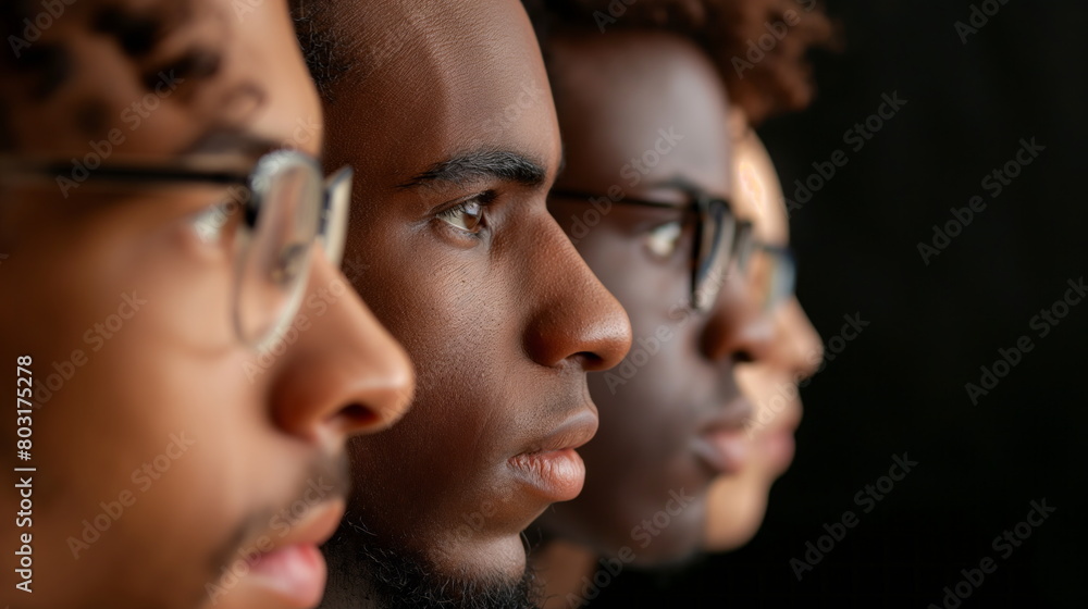 collection of men with various hair and skin colors standing together, showing diversity in appearance