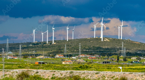 wind farm on Alacati hills (Cesme, Izmir province, Turkey)	