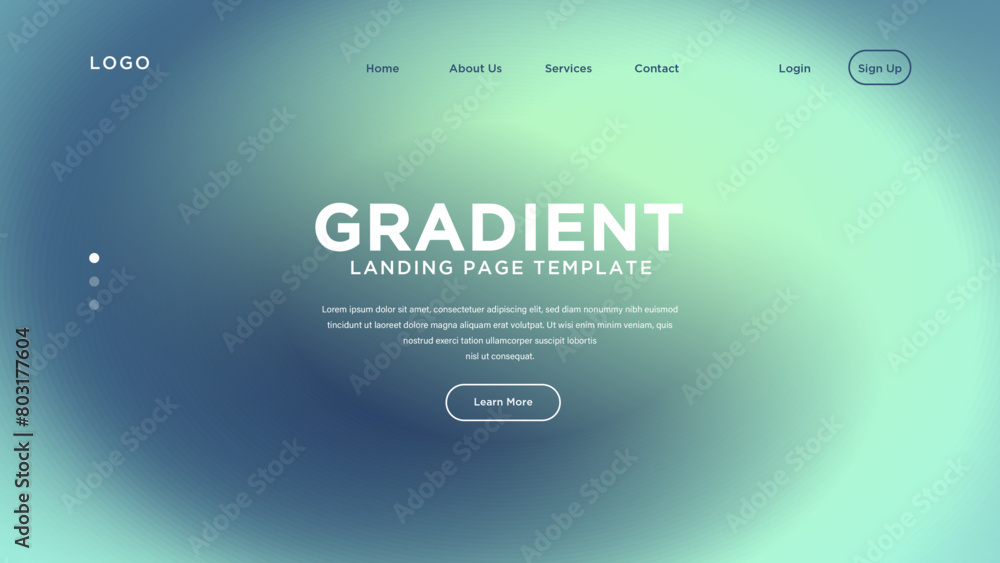 Fototapeta premium Green gradient concept landing page