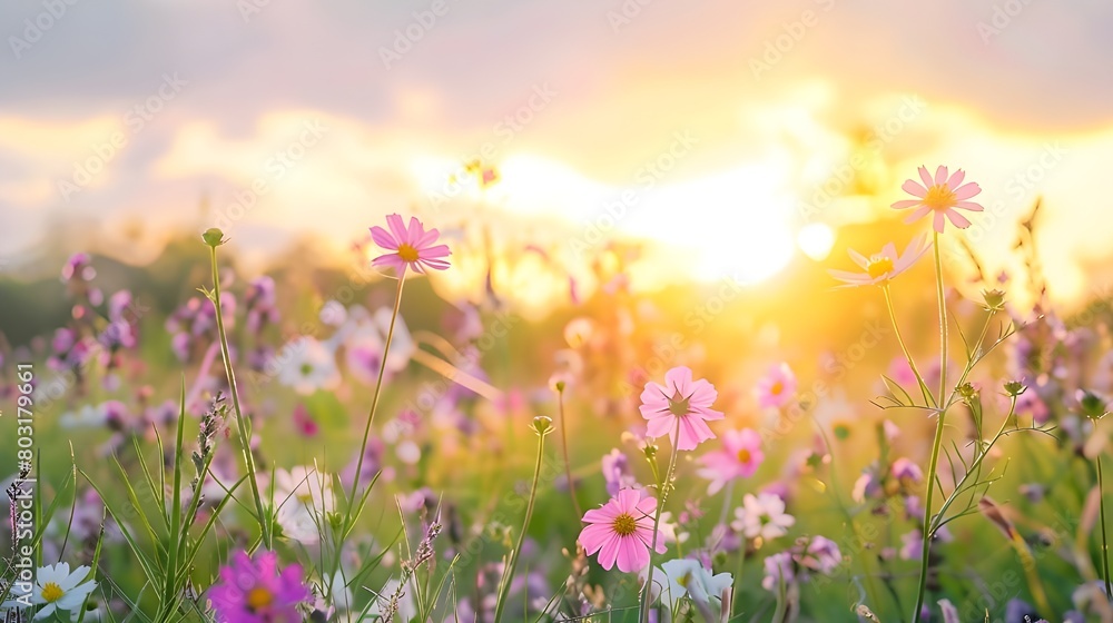 Fototapeta premium vintage background little flowers, nature beautiful, toning design spring nature, sun plants