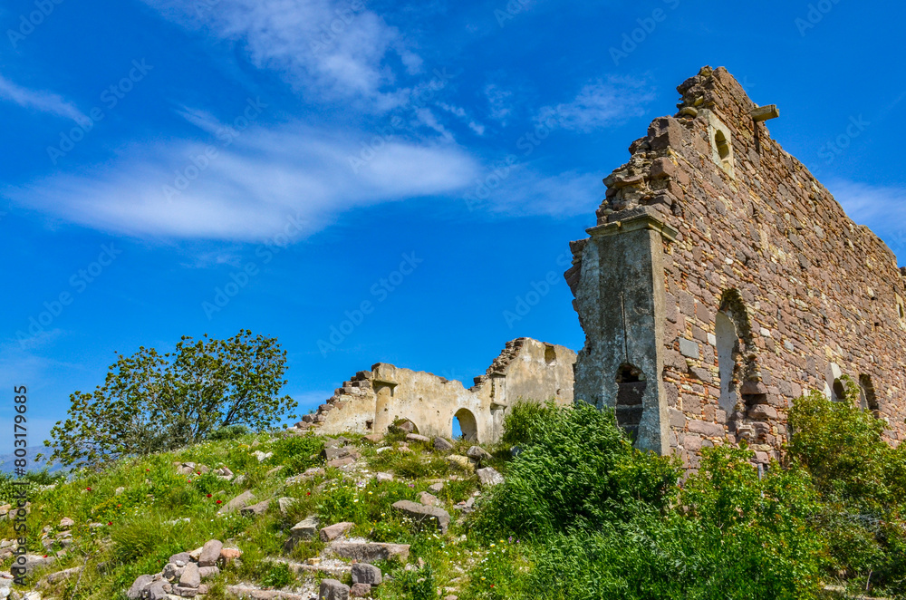 Matron Kilisesi (Church) ruins in Erythrai antique city near Ildir (Cesme, Izmir province, Turkey)	