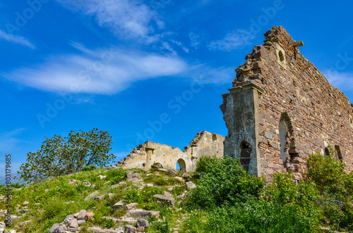 Obraz na płótnie Matron Kilisesi (Church) ruins in Erythrai antique city near Ildir (Cesme, Izmir