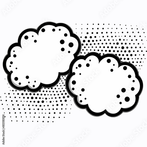 Pop art style empty speech cloud set isolated on a white background. illustration.  © Feathering Flower