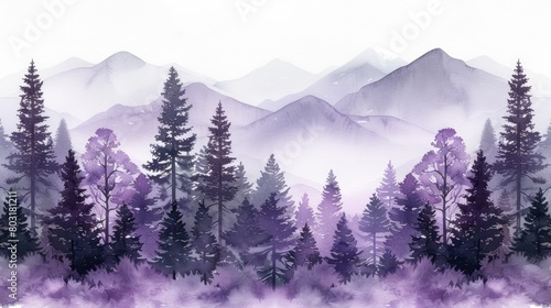 Forest and Mountains Landscape Painting