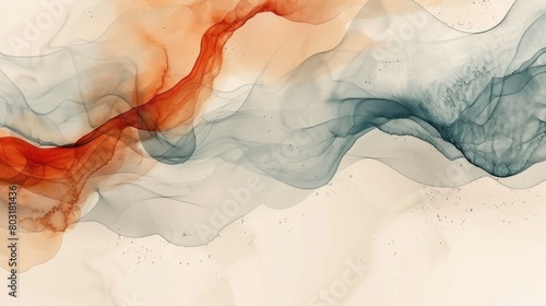 Wallpaper Mural Abstract Painting of Red and Blue Smoke Torontodigital.ca