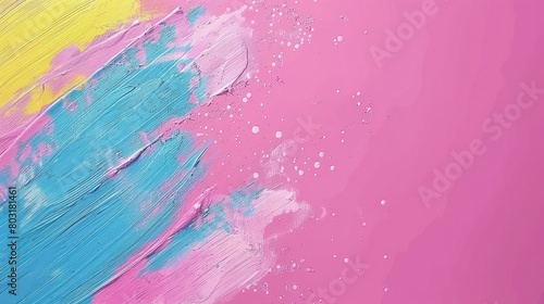 Close Up of Pink and Blue Painting