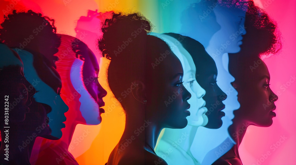 A group of womens faces with varying skin tones and expressions, reflecting the beauty of diversity and individuality A group of womens faces with varying skin tones and expressions, reflecting the beauty of diversity and individuality