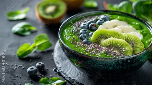 Juicy Green Delight: Kiwi Blueberry Smoothie photo