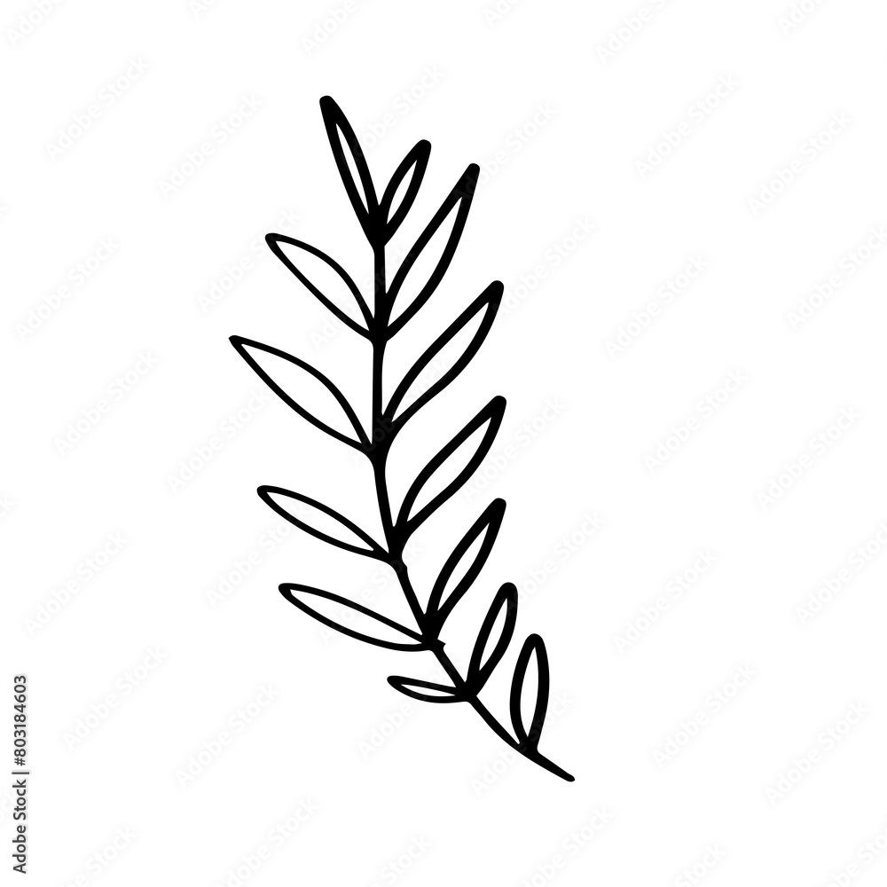 Illustration of branched weeds