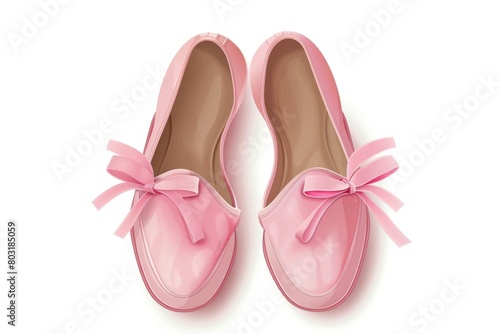 Two pink shoes with bows on them
